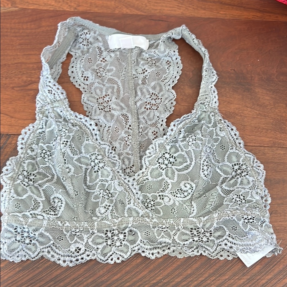 Lace Bralette in Light Gray